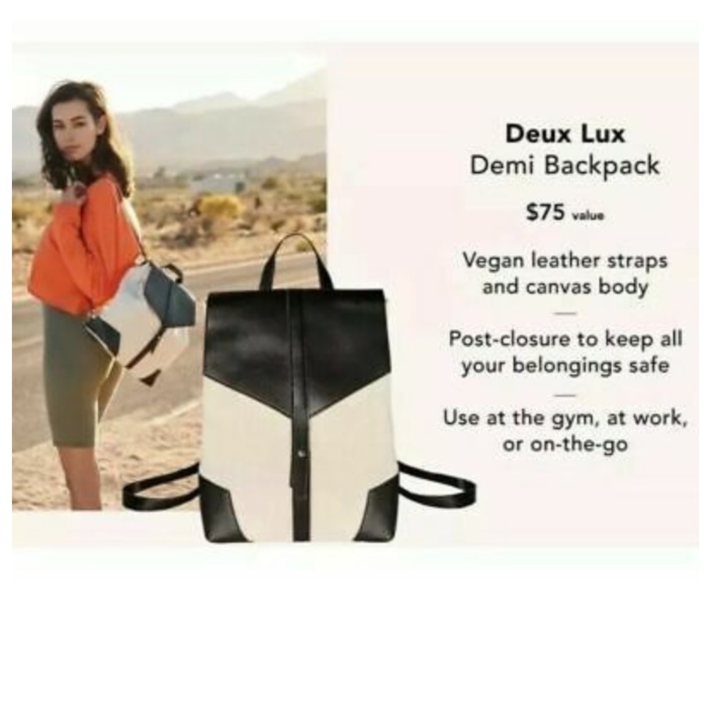 NWOT Deux Lux Canvas Bag- Vegan straps!